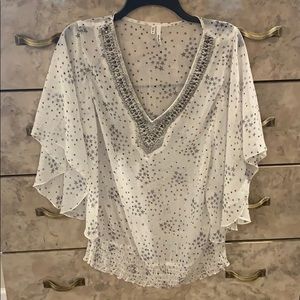 Studio Y Sheer Angel Wing Blouse w Stars and Bling